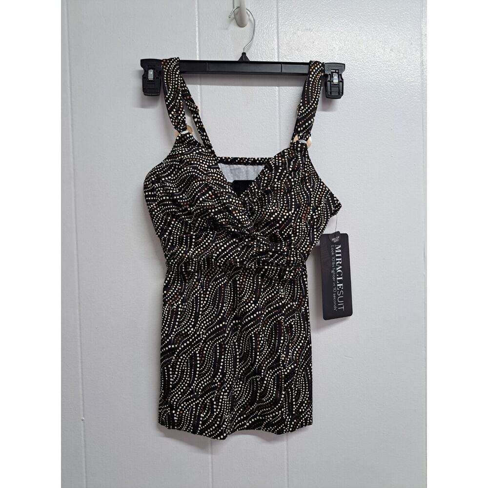 Miraclesuit Womens Bronze Age Plunge Underwire Tankini Top Sz 34D - Picture 2 of 12